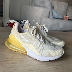 Nike Air Max 270 Cream and Yellow Sneakers
